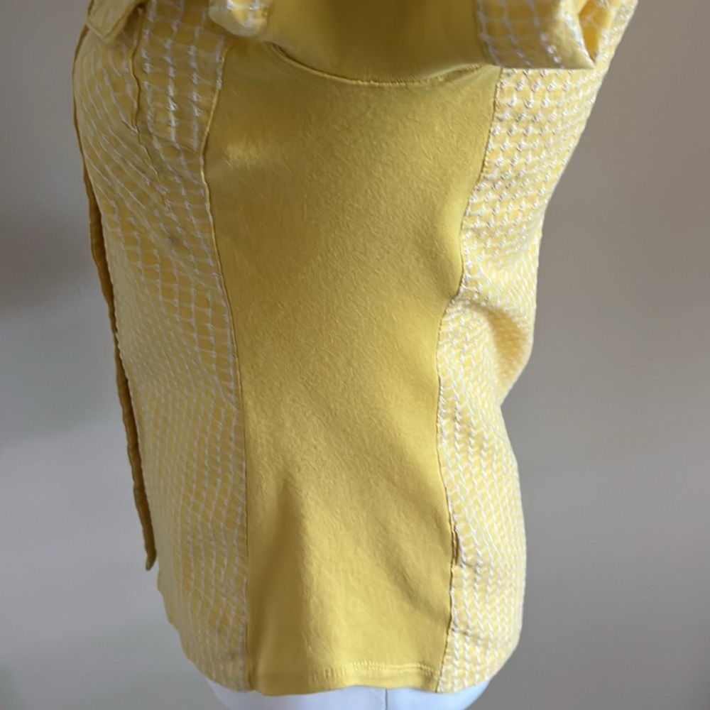 Hope & Harlow, Yellow Fitted Button Down Shirt, Size S - Picture 6 of 9